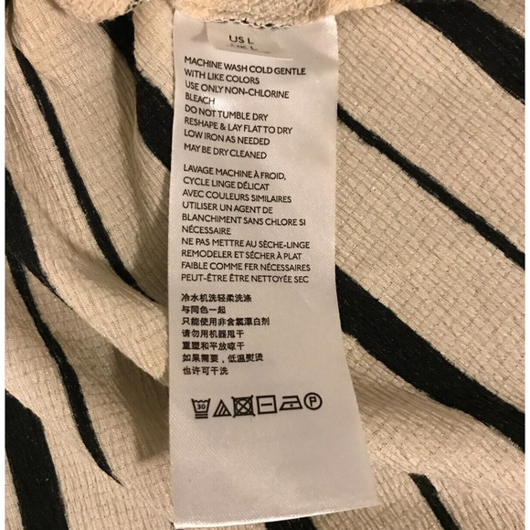 ANTHROPOLOGIE MAEVE RITA One Shoulder Black/Cream Peplum Ruffle Top - Size Large - Picture 10 of 11